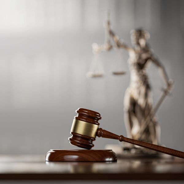 Scales of justice and a judge’s gavel
